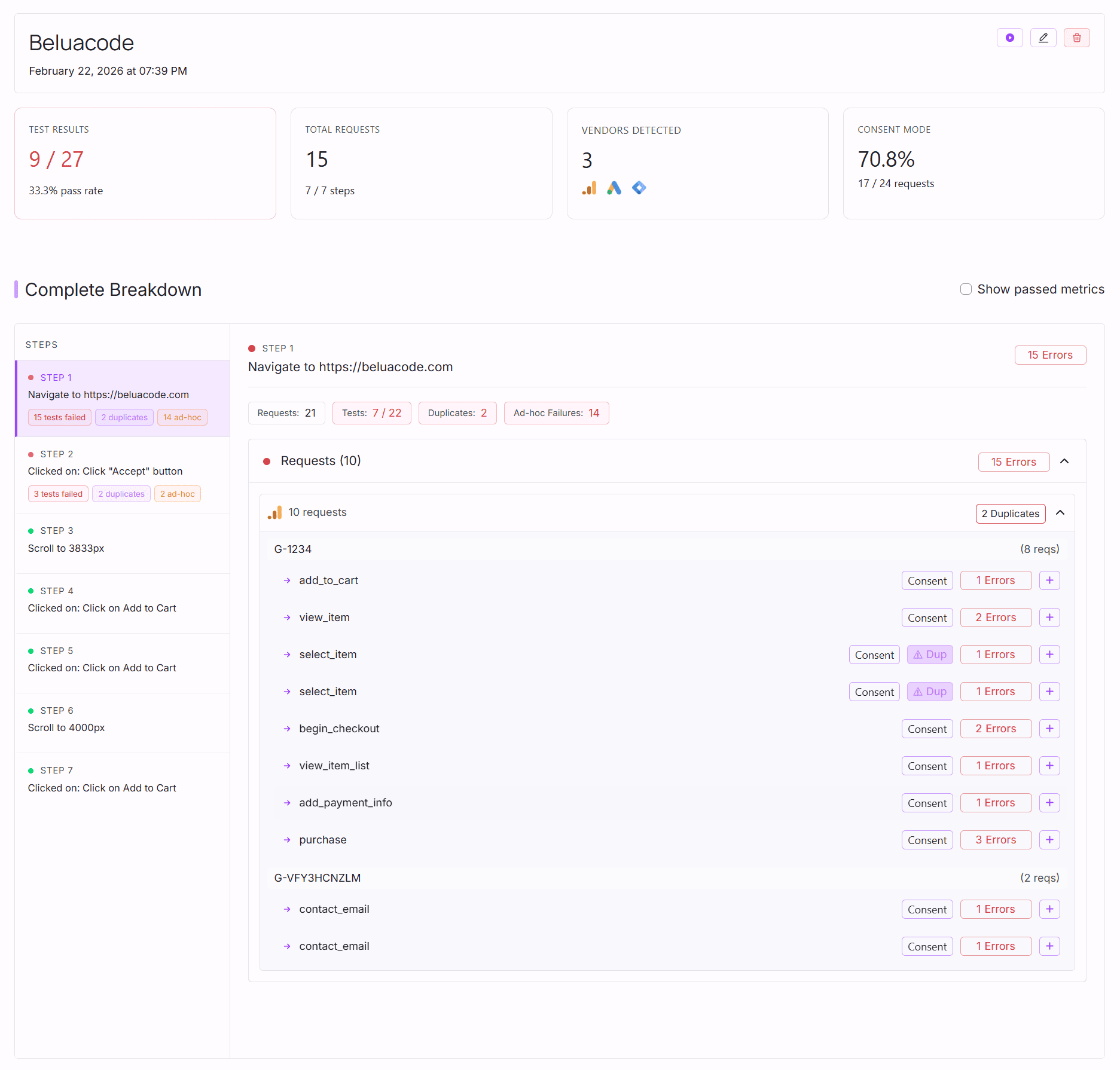 AssertionHub User Journey Test Results