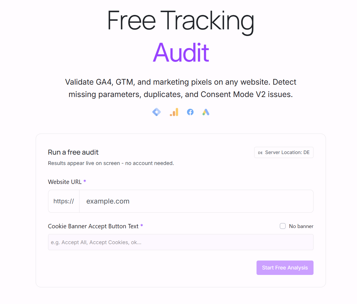 Website Tracking Audit