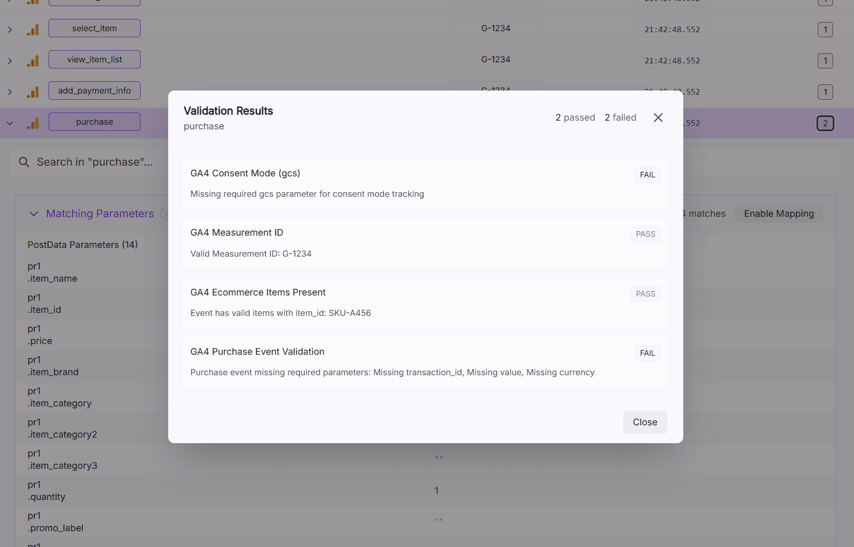 AH Debugger built-in checks results