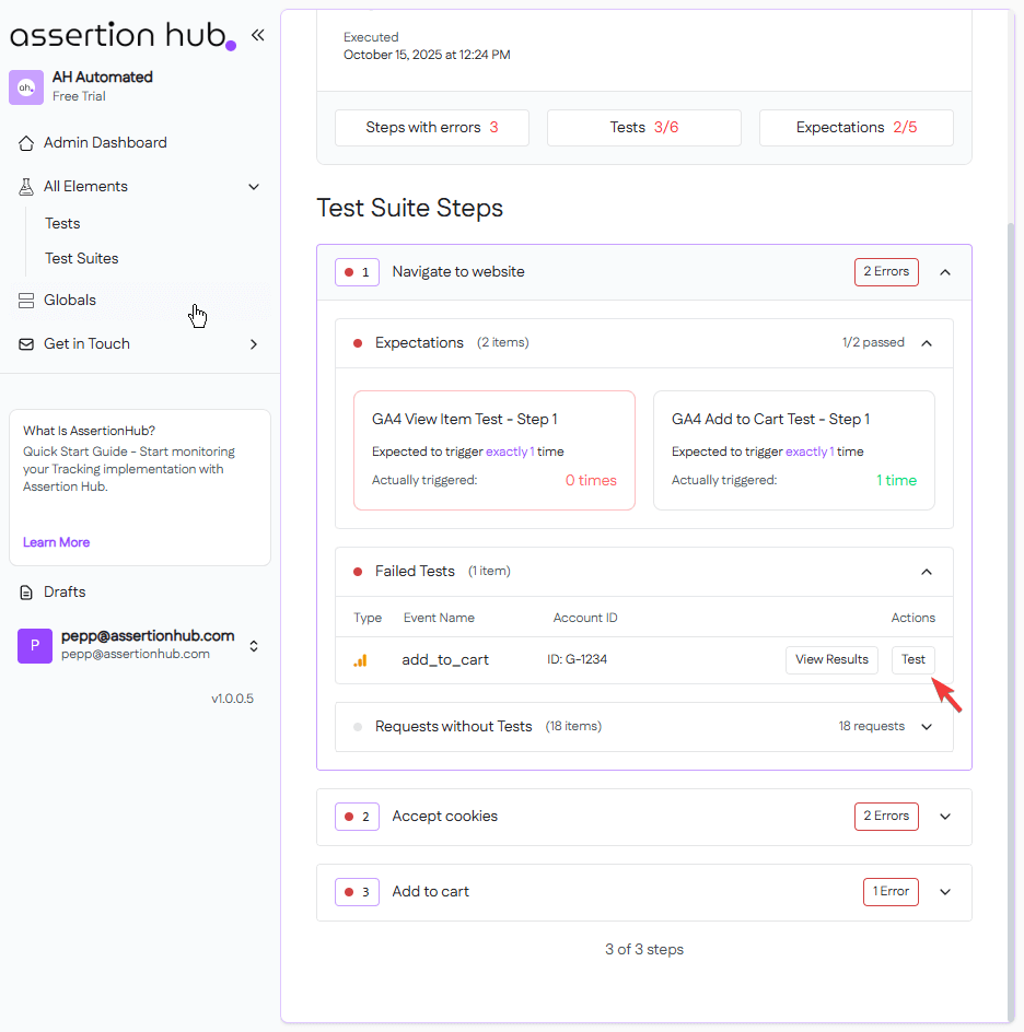 Create Test from request