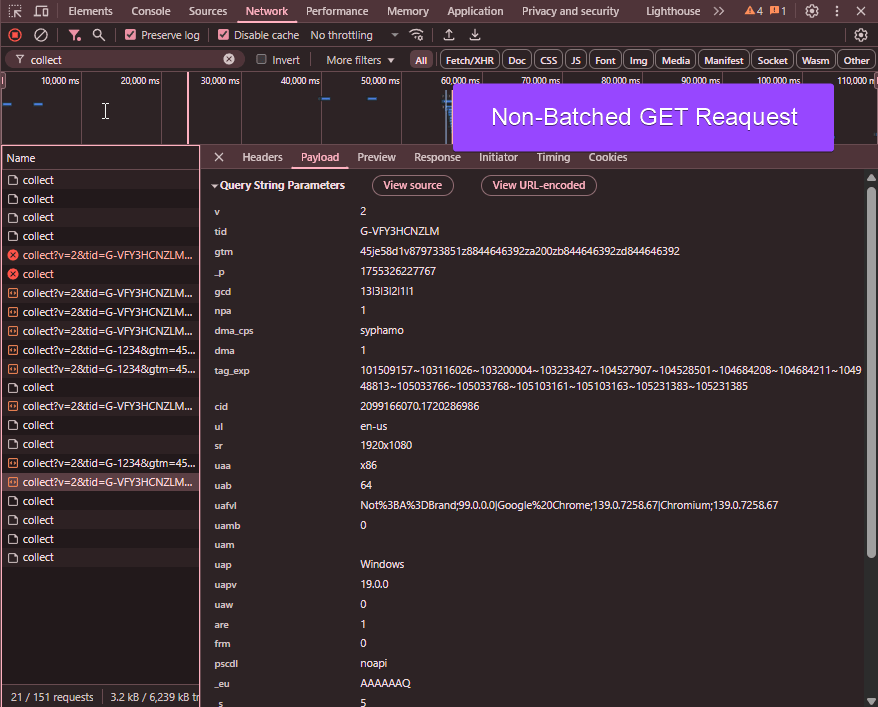 GA4 Non-batched Event GET Request