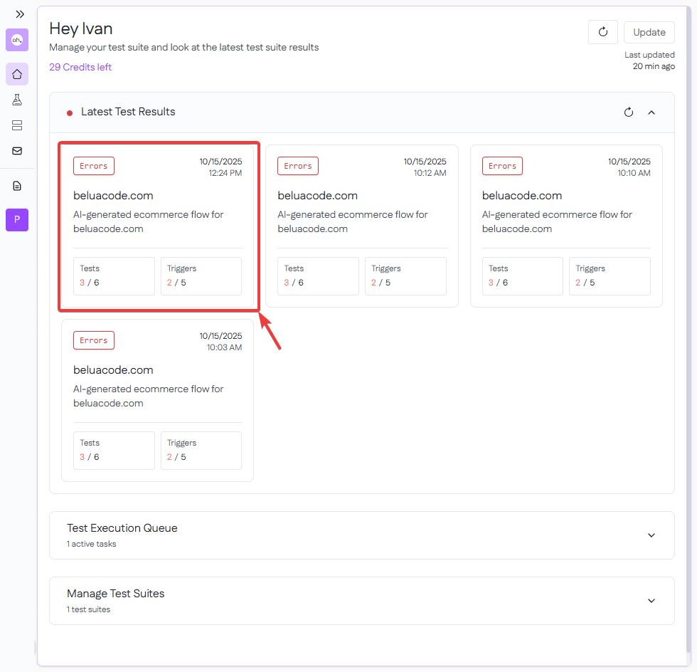 Create Test and Triggers