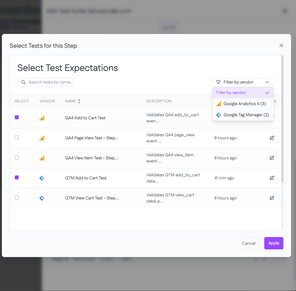 Test Expectations Detail
